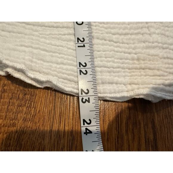 Joie Women's 100% Cotton Gauze Short Sleeve Blouse Sz L Minimalist Chic Comfort - Picture 8 of 8